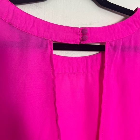 Love Letter Womens Vibrant Pink Blouse Open Back 3XL Sheer Summer Casual Preppy - Picture 7 of 9